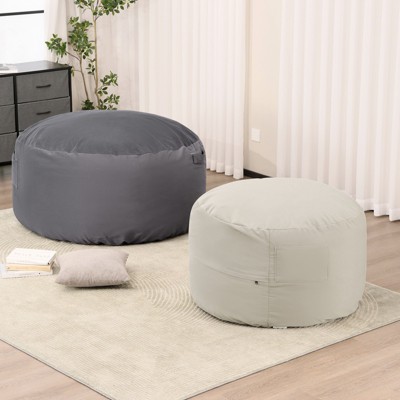 FURNIinspire Bean Bag Seats Foam Filled Bean Bag Chair For Adults With Soft Removable Cover, Sofa For Living Room Bedroom, Dark Gray, 36"*36"*22"