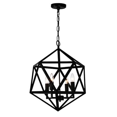 CWI Lighting Amazon 4 Light Up Pendant With Black Finish