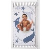 NoJo Marine Navy, Light Blue, and White Ocean Friends 100% Cotton Nursery Photo Op Fitted Crib Sheet - 4 of 4