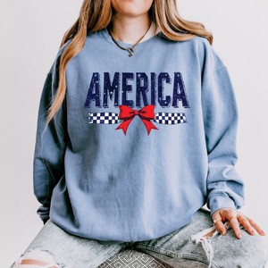 Simply Sage Market America Galaxy Coquette  Lightweight Garment Dyed Sweatshirt - 1 of 4