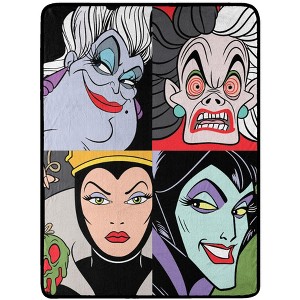 Disney Villains Blanket Portraits of Evil Super Plush Throw 46" x 60" Multicolored - 1 of 4