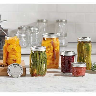 Ball Amber Glass Wide Mouth Mason Jars (16 oz/Pint) With Airtight lids and  Bands [4 Pack] Amber Canning Jars - Microwave & Dishwasher Safe. Bundled  With Jar Opener