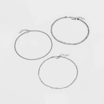 Women's Diamond Cut Singapore Extender Anklet With Ball Stations