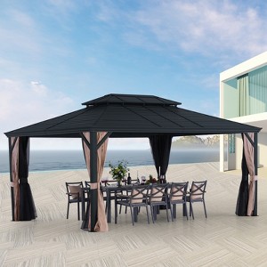 UNISOAR Hardtop Gazebo with Galvanized Steel Double Roof - 1 of 4