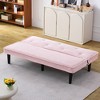 66'' Soft Corduroy Fabric Sofa Bed with Button-Tufted Backrest, Convertible for Living Room, Apartment and Bedroom - 4 of 4