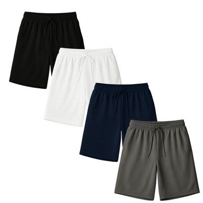Mens 4 Pack Mesh Ultra Soft Moisture Wicking Shorts