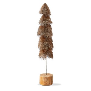 tagltd Sisal Christmas Tree Decorations for Tabletop or Mantel Large Taupe 18 inch - 1 of 2