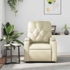 vidaXL Cream Faux Leather 6-Point Massage Recliner Chair for Living Room, Adjustable Back & Footrest - 3 of 4