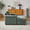 Zeus & Ruta 42.5" Corduroy Single Recliner Sofa with Backrest Pillow, Cup Holder & Storage Footrest - 4 of 4