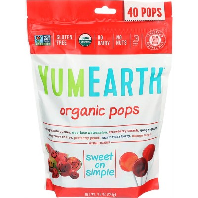 YumEarth Organic Pops - Assorted Flavors, 100% Vitamin C, Organic & Vegan, 40 pops, 8.5 oz.