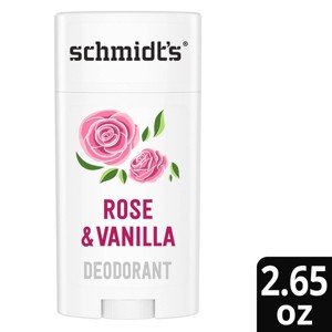 Schmidt's Rose + Vanilla Aluminum-Free Natural Deodorant Stick - 2.65oz - 1 of 4