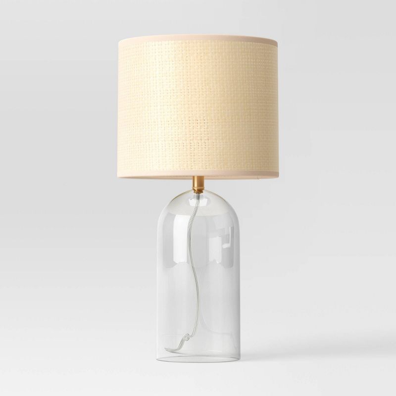 Glass Table Lamp with Open Base and Natural Shade - Threshold™, 1 of 5