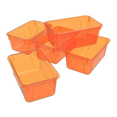 5pk Small Cubby Bin Tint Orange - Storex