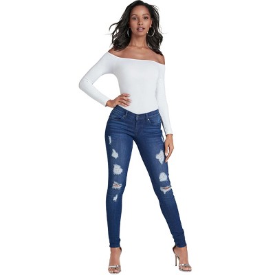 VENUS Womens Ripped Skinny Jeans
