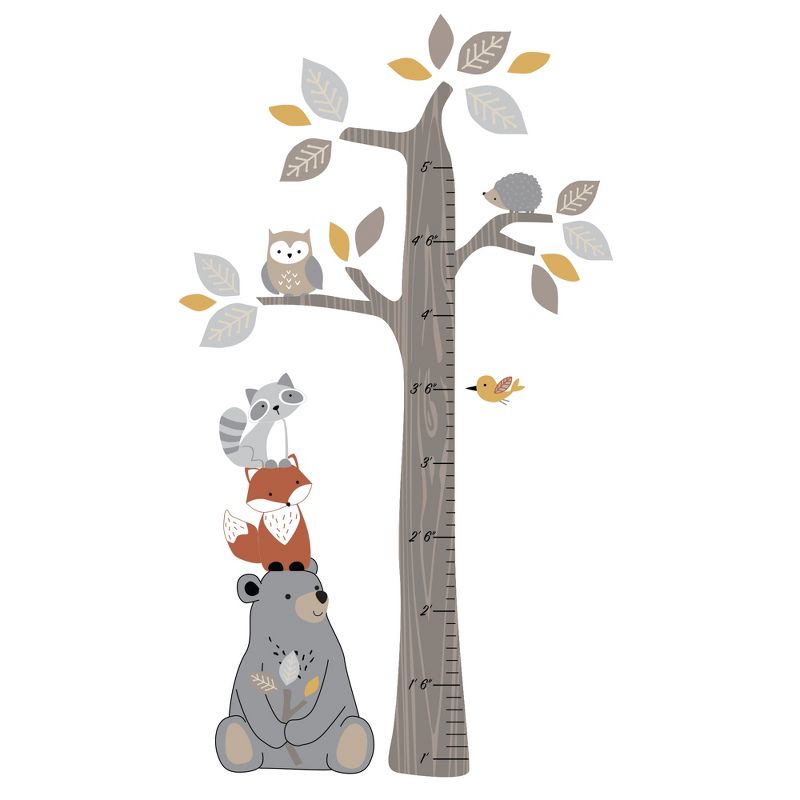 Lambs & Ivy Woodland Forest Tree with Animals Kids Growth Chart Wall Decals, 1 of 5