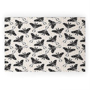 Avenie Luna Moth Cream And Black Welcome Mat -Society6 - 1 of 3