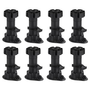 Unique Bargains Plastic Non-Skid Adjustable Leveling Feet for Chairs 8 Pcs - 1 of 4