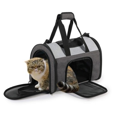 Gray Soft-Sided Airline Approved Pet Carrier for Small Pets