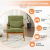 HOMEFUN Mid Century Modern Upholstered Green Velvet Wooden Frame Accent Armchair with Pillow and Cushion - 3 of 4