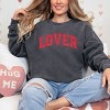 Lover Varsity Arched Distressed - Women's Garment Dyed Graphic Sweatshirt - 3 of 4