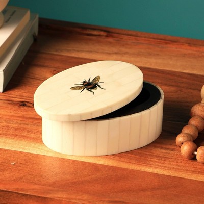 Decorative Storage Box with White Bone Material-3.25X5X2"
