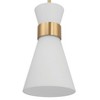 Robert Stevenson Lighting Kit Modern Minimalist Tapered Opal Glass and Metal Ceiling Light White and Gold - 4 of 4