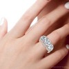 Pompeii3 Certified 3 3/4Ct Three Stone Diamond Engagement Ring 14k Gold Lab Created - 3 of 4
