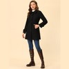 Allegra K Women's Peter Pan Collar Single Breasted Outwear Winter Buttoned Long Coat - 3 of 4