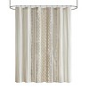 SEVOBAL Shower Curtain Cotton Fabric Aztec Print Tufted Chenille Waterproof Machine Washable 12 button holes, Ivory, 72"*72"*0.13" - 3 of 4