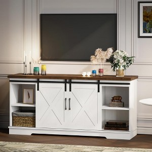 GustoWave Farmhouse TV Stand for 65 Inch TVs, Barn Doors TV Stand with Storage and Shelves, Modern TV Console Table Furniture - 1 of 4