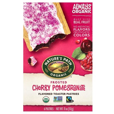 Nature's Path, Organic Flavored Toaster Pastries, Frosted Cherry Pomegranate, 6 Pastries, 11 oz