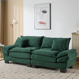 SKRAN Loveseat Sofa with Pillows Upholstered,Corduroy Sleeper Couch Deep Seat for Bedroom,Living Room,Apartment,Office,Dorm - 1 of 4