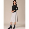 INSPIRE CHIC Women's Glitter Sheer Mesh Crew Neck Long Sleeve Button Decor Top - 2 of 4