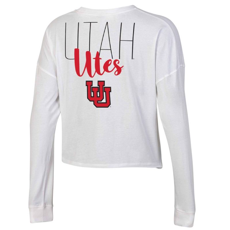 NCAA Utah Utes Women&#39;s White Long Sleeve T-Shirt, 2 of 4