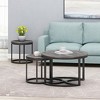 Coffee Table Set Of 3 With Metal Frame, Round Coffee Table & 2pcs Round End Table For Small Space Living Room Apartment - 2 of 4