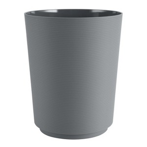 LunaLulinlk Soft Touch Ribbed Plastic 1.98 Gallon Wastebasket in Grey for Bathroom, Kitchen and Bedroom - 1 of 4