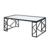 Metal 3-Piece Coffee and End Table Set with Tempered Glass Top and Modern Design for Living Room - 3 of 4
