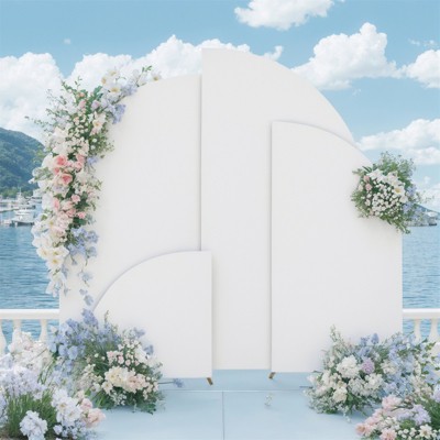 Half moon shaped background, double-sided bow background stand, birthday party, ceremony, banquet