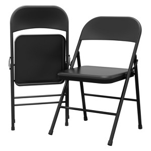 Folding Chairs , Foldable Chairs with Metal Frame Hold Up to 350 Pounds,Portable Grey Folding Chairs Suitable for Dining Room,Living Room,Office - 1 of 4