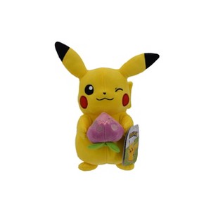 Pokemon 8" Seasonal Plush (Spring) Pikachu with Pecha Berry Accy - W2 - 1 of 4