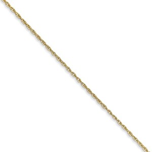Black Bow Jewelry 0.8mm, 10k Yellow Gold, Baby Rope Chain Necklace - 1 of 4