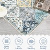 TackView Machine Washable Area Rug, Non-Slip Backing, Low Pile Faux Wool Accent Carpet, Vintage Rugs for Living Room, Bedroom - 3 of 4