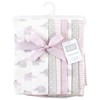 Hudson Baby Infant Girl Cotton Flannel Burp Cloths, Lilac Elephants 7 Pack, One Size - 2 of 4