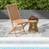 Costway 2 PCS Patio Folding Chair Indonesia Teak High Back Dining Slatted Seat Portable Outdoor - 2 of 4