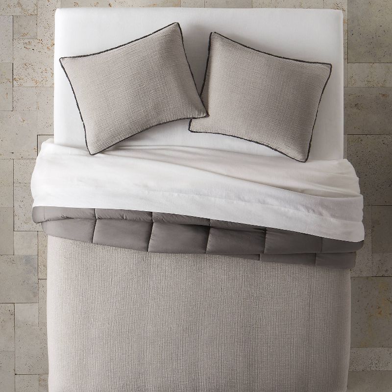 Textured Chambray Cotton Comforter & Sham Set - Casaluna™, 3 of 15