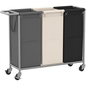 Heybly Laundry Basket,3 x 18.5 Gal Laundry Separator Hamper with Heavy Duty Rolling Wheels - 1 of 3