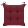 vidaXL Solid Teak Wood Rocking Chair with Wine Red Cushion Outdoor Patio Porch Home Balcony Backyard Terrace Lounge Seating Wooden Furniture - 2 of 4