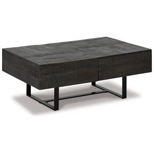 Signature Design by Ashley Kevmart Coffee Table Black/Gray : Mango Wood Top, Metal Frame, Living Room Storage - 1 of 4
