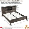 SinCiDo Farmhouse Bed Frame,w/Charging Station, Storage Bookcase Headboard,Sliding Barn Door,No Box Spring Needed, w/Wood Slats Support - 3 of 4