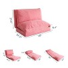 MAXYOYO Bean Bag Sofa Bed - Corduroy Floor Sofa with Washable Cover, Pink - 3 of 4